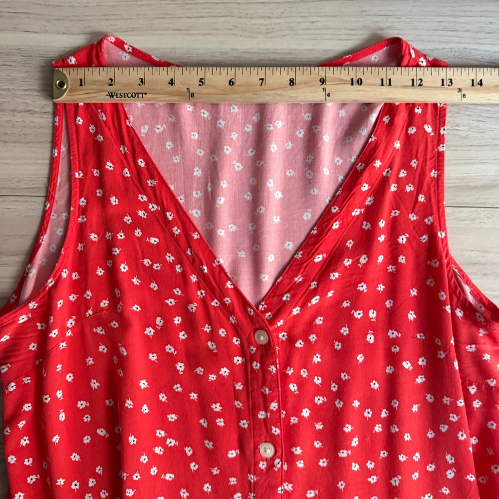 Gap Women's Floral Summer Dress Small Button Front Shift Red - Picture 4 of 6